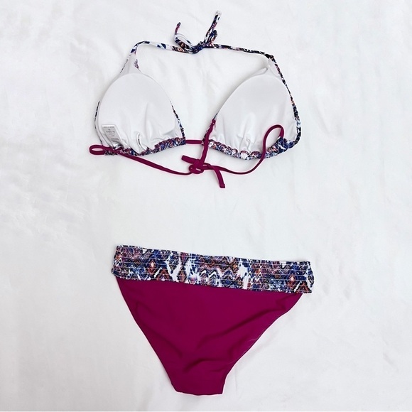 Swimsuits for All Smocked Tie Dye Triangle Bikini Set Size 14/16 - Picture 2 of 10